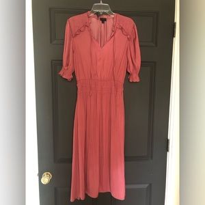 Elegant Rose Midi dress by Anthropologie, soft and comfy, elastic waist, size S